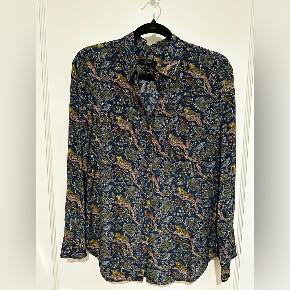 J Crew long sleeve silk blouse